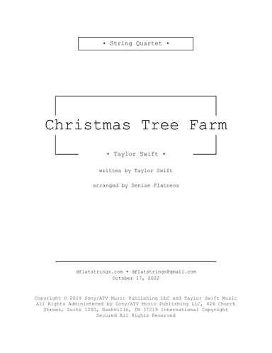 Christmas Tree Farm (arr. Denise Flatness)