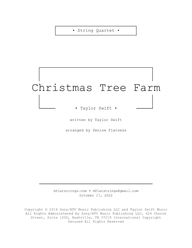 Christmas Tree Farm (arr. Denise Flatness)