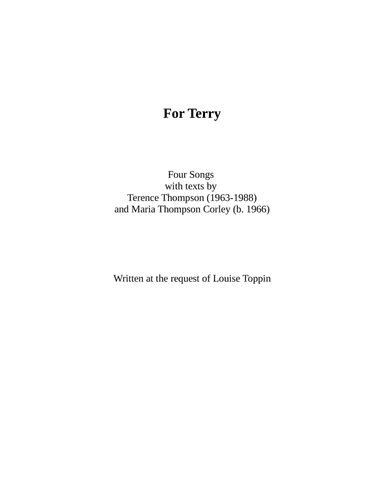 For Terry--Four Songs