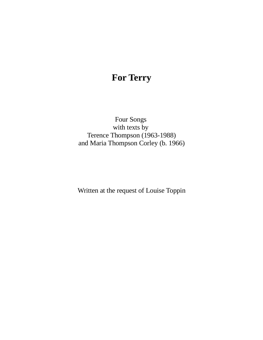 For Terry--Four Songs