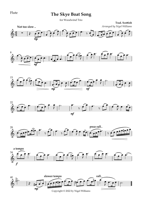 The Skye Boat Song (arr. Nigel Williams)