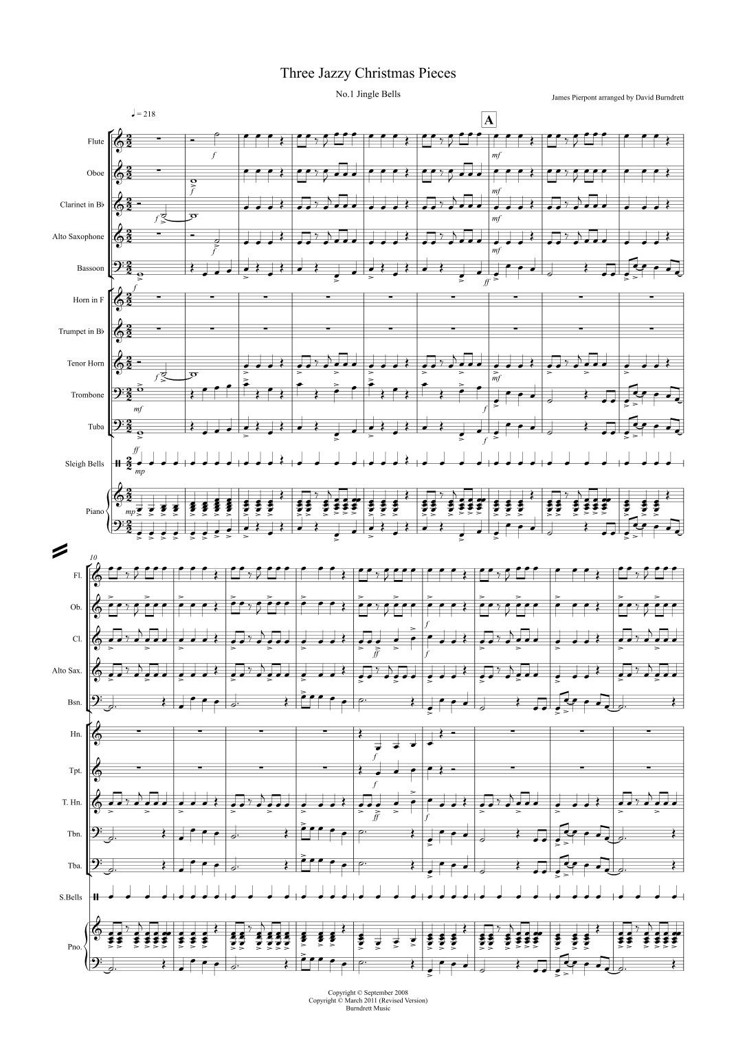 3 Jazzy Christmas Pieces for School Wind Band (arr. David Burndrett)