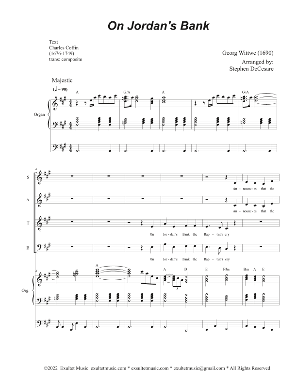 On Jordan's Bank (Vocal Quartet - (SATB) (arr. Stephen DeCesare)