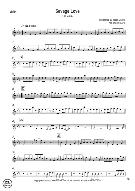 Savage Love (arr. Willem Aarts)