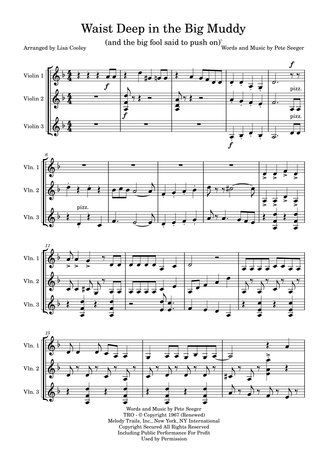 Waist Deep In The Big Muddy (the Big Muddy) (arr. Lisa Cooley)