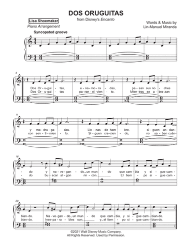 Dos Oruguitas (arr. Lisa Shoemaker)