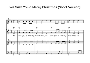 We Wish You A Merry Christmas (Short Version) - Score Only (arr. Angie Wiranata)