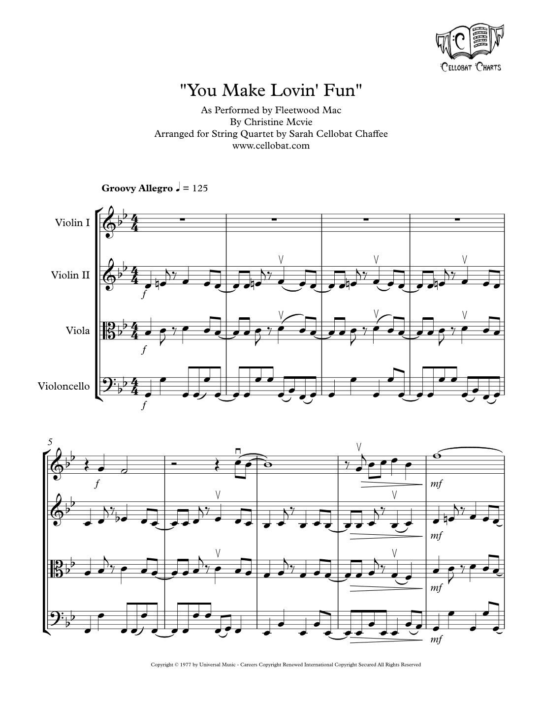 You Make Lovin' Fun (arr. Sarah Cellobat Chaffee)