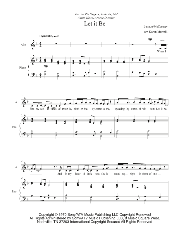 Let It Be (arr. Karen Marrolli)