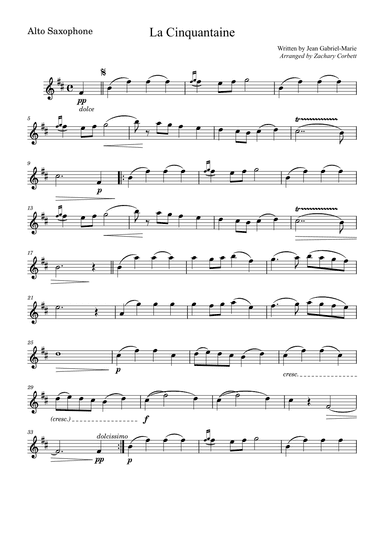 La Cinquantaine (arr. Zachary Corbett)