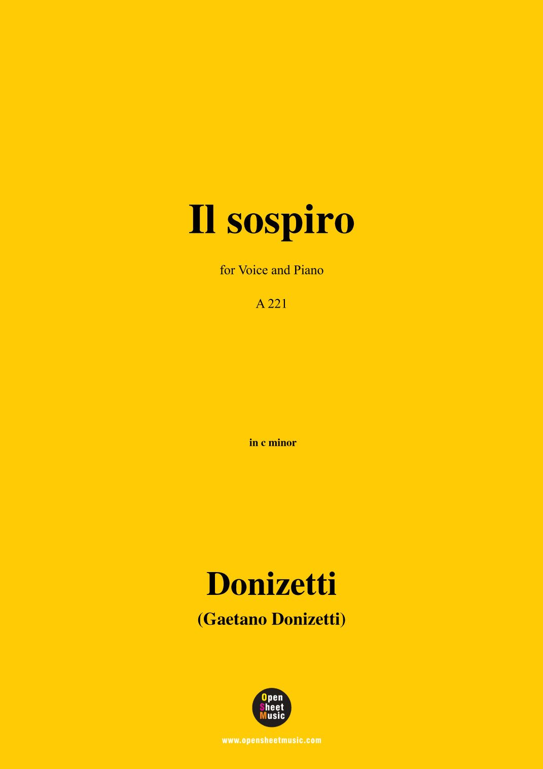 Donizetti-Il sospiro,in c minor,for Voice and Piano (arr. MSM)