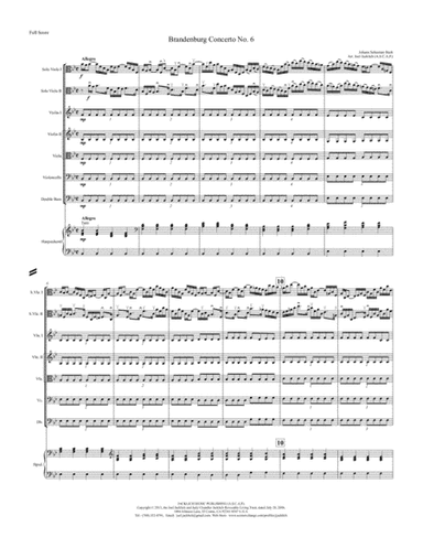 Brandenburg Concerto No. 6 for Two Violas, arranged for String Orchestra (arr. Joel Jacklich (ASCAP))