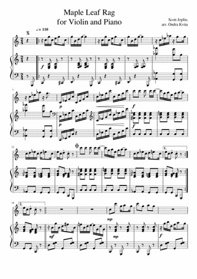 Maple Leaf Rag (arr. Ondrej Kvita)