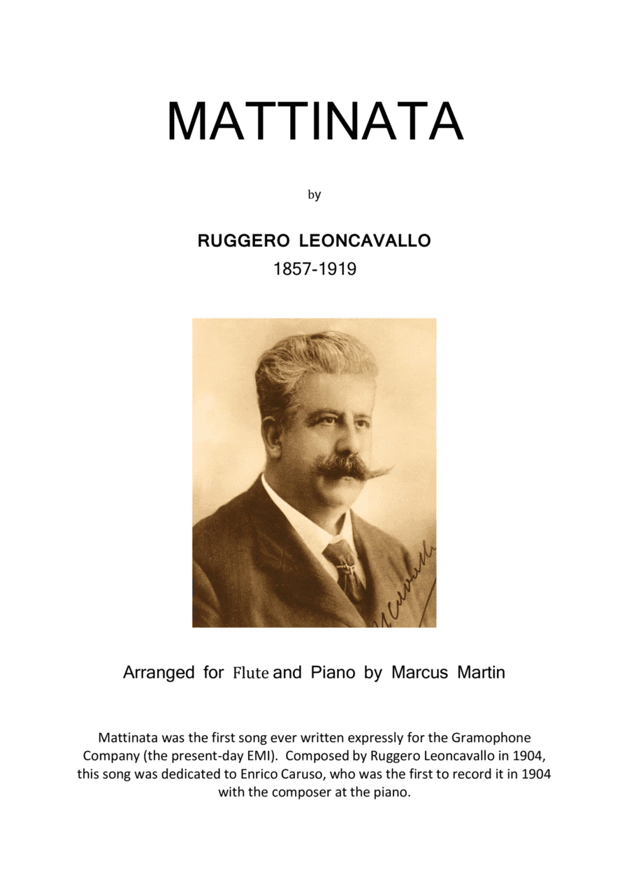 Mattinata (Leoncavall) arranged for Flute and Piano (arr. Marcus Martin)