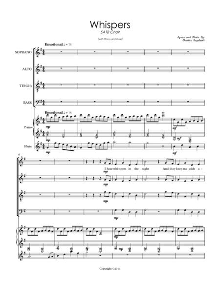 Whispers In The Night (SATB Choir)