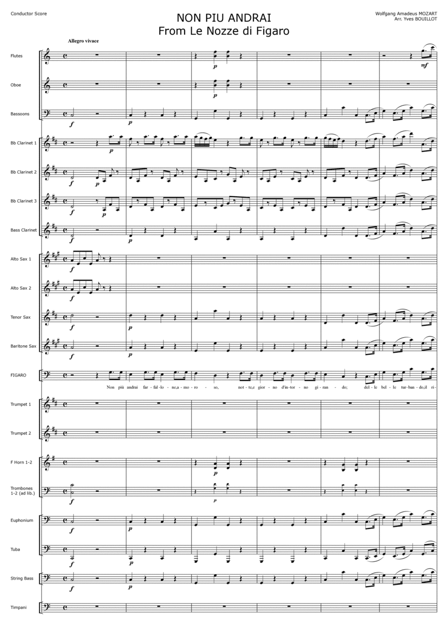 Non Più Andrai (arr. Yves Bouillot)