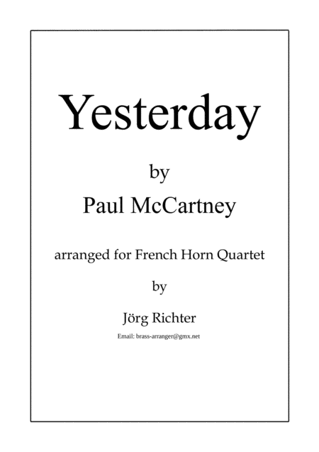 Yesterday (arr. Jörg Richter)