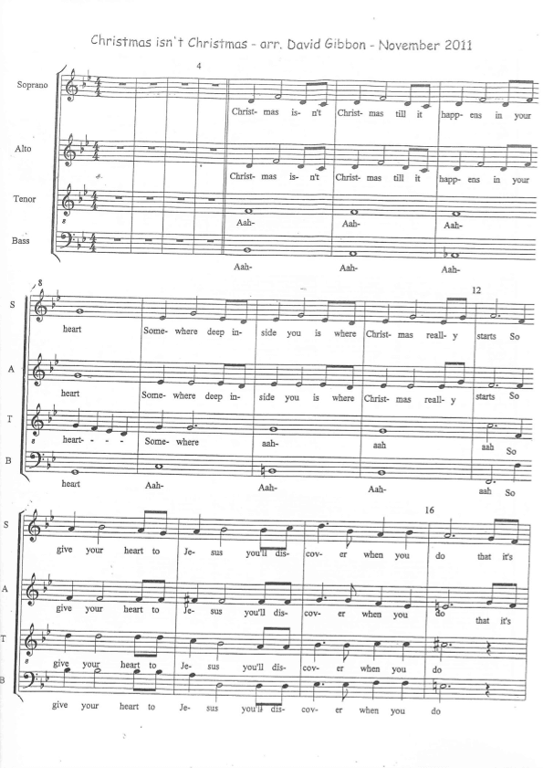 Christmas Isn't Christmas Til It Happens In Your Heart (arr. David Gibbon)