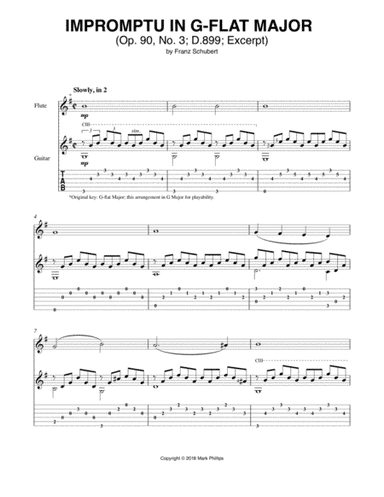Impromptu in G-Flat Major (Op. 90, No. 3; D.899; Excerpt) (arr. Mark Phillips)