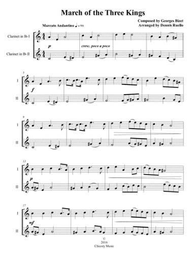 March of the Three Kings - Clarinet Duet - Intermediate (arr. Dennis Ruello)
