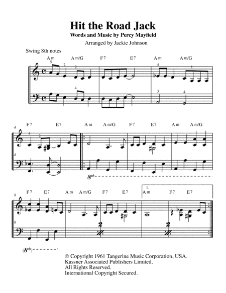 Hit The Road Jack (arr. Jackie Johnson)