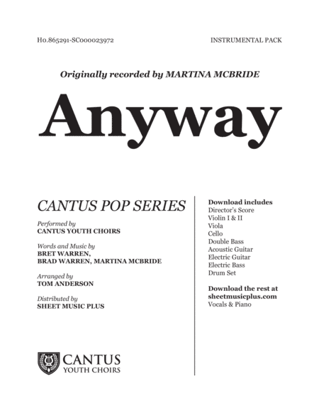 Anyway (arr. Tom Anderson)