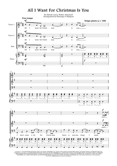 All I Want For Christmas Is You (arr. Henrique F Mangoni)