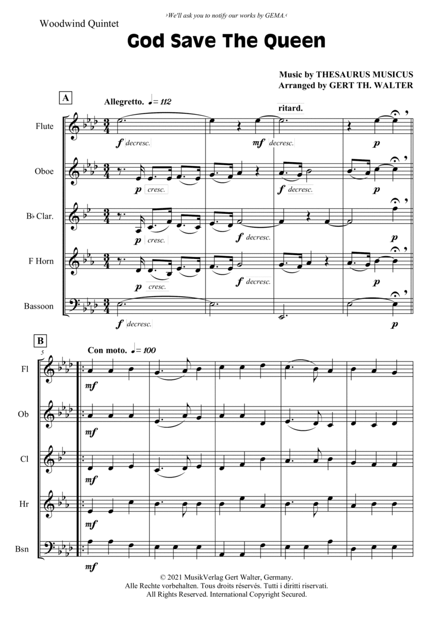 God Save The Queen (arr. Gert Th. Walter)