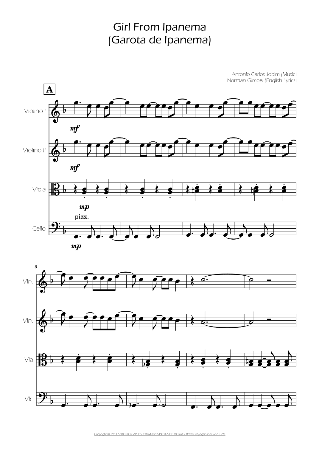 The Girl From Ipanema (garôta De Ipanema) (arr. Ygor Nunes)