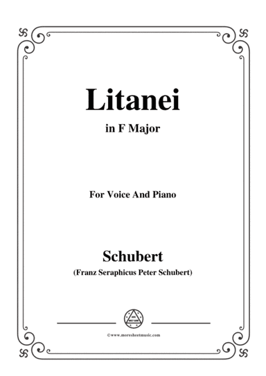 Schubert-Litanei in F Major,for voice and piano (arr. MSM)