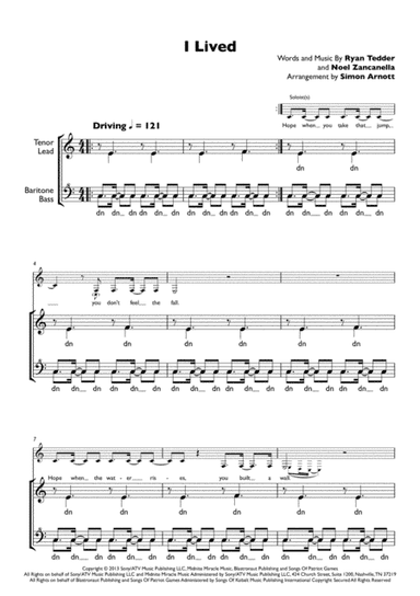 I Lived (arr. Simon Arnott)