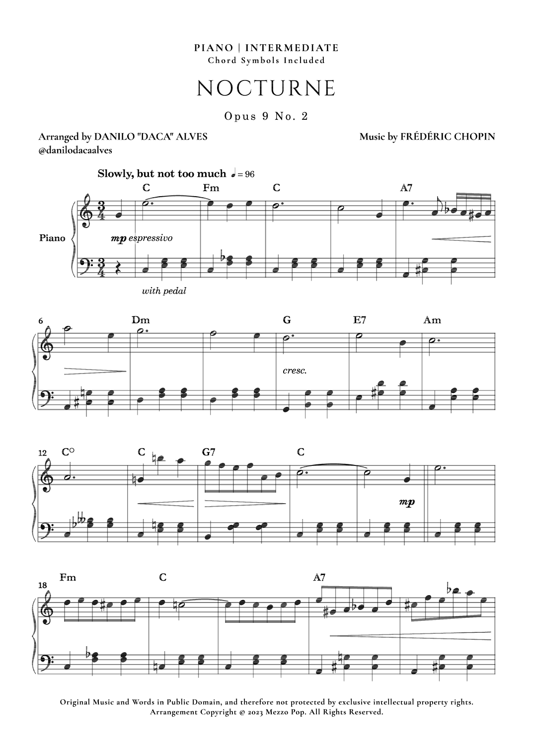 Nocturne Op. 9 No. 2 (arr. Danilo "Daca" Alves)
