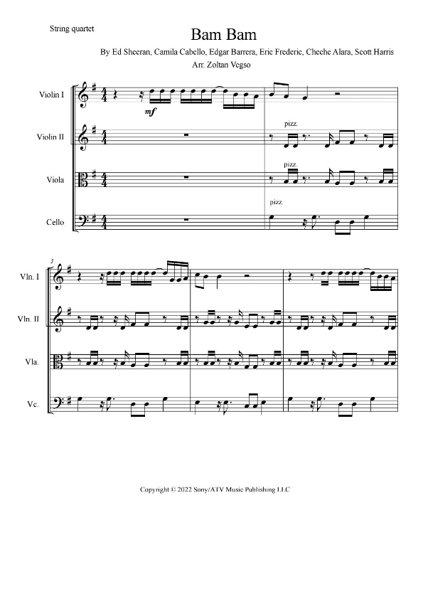 Bam Bam (arr. Zoltan Vegso)