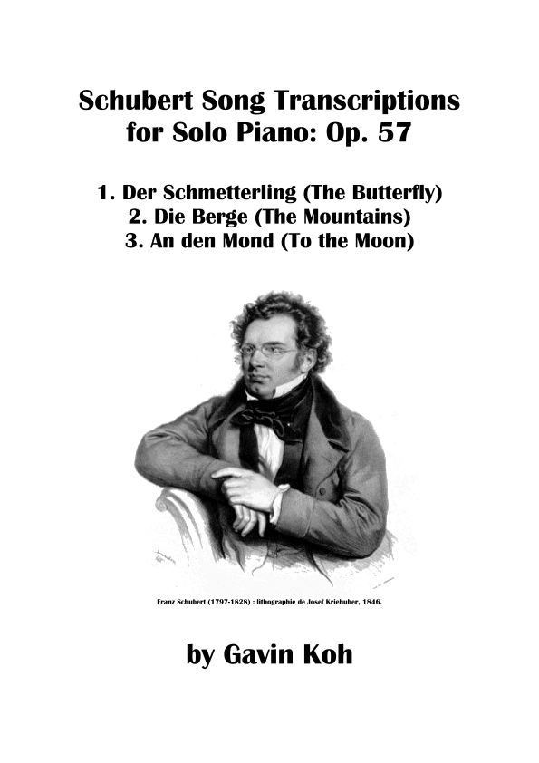 Schubert Song Transcriptions for Solo Piano: Op. 57 (arr. Gavin Koh)