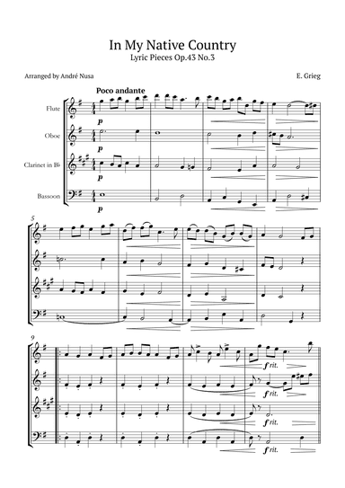 Lyric Pieces Op.43 No.3 (arr. André Nusa)