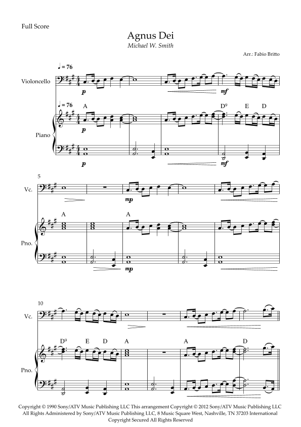 Agnus Dei (arr. Fabio Britto)