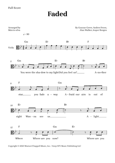 Faded (arr. Márcio Silva)