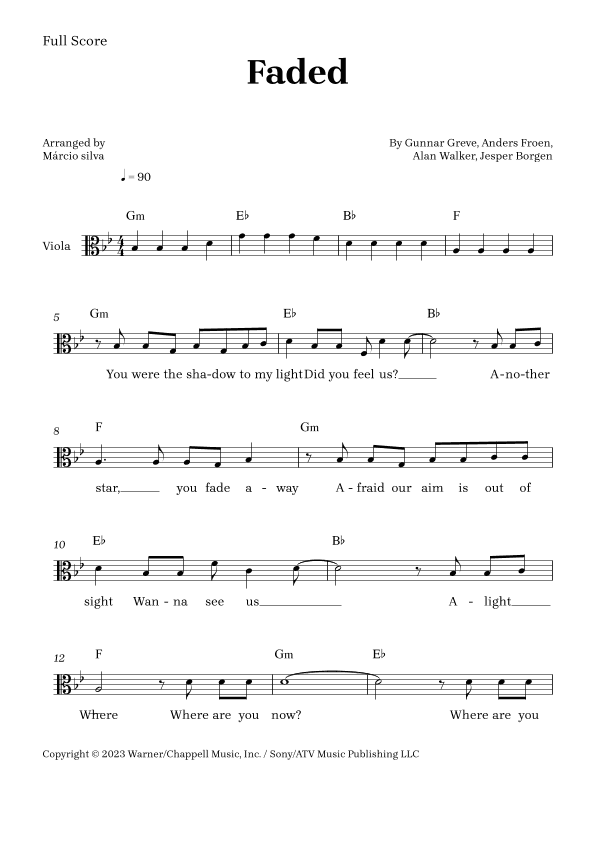 Faded (arr. Márcio Silva)