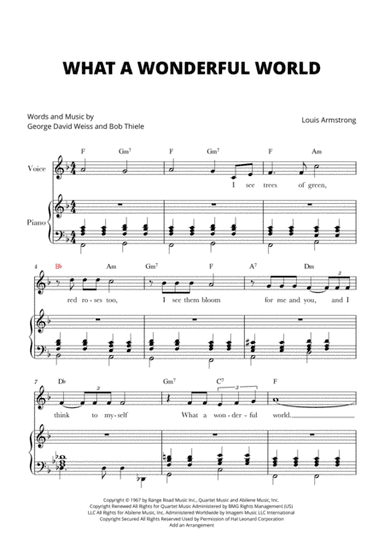 What A Wonderful World (arr. Cadenza Editions)