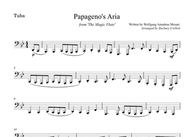 Papageno's Aria from The Magic Flute (arr. Zachary Corbett)
