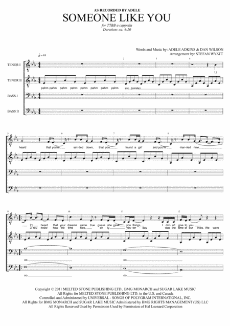 Someone Like You (arr. Stefan Wyatt)