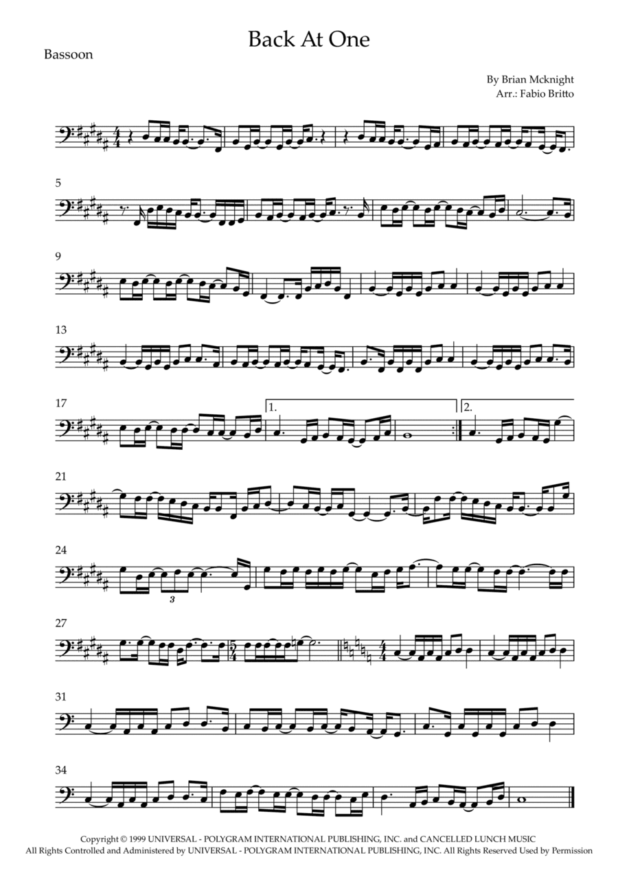 Back At One (arr. Fabio Britto)