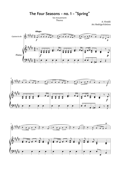 The Four Seasons - Spring (arr. Rodrigo Faleiros)