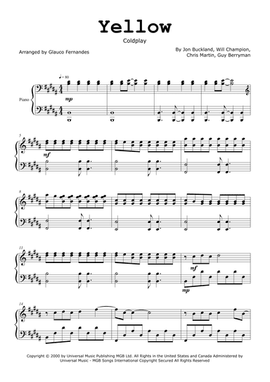 Yellow (arr. Glauco Fernandes)
