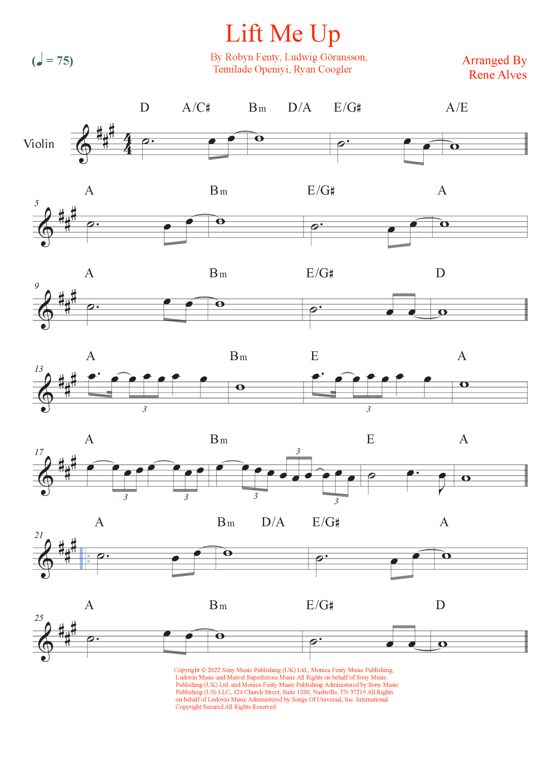 Lift Me Up (arr. Rene Alves)