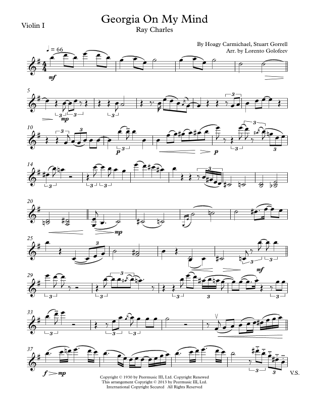 Georgia On My Mind (arr. Lorento Golofeev)