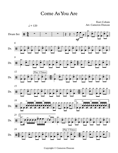 Come As You Are (arr. Cameron Duncan)