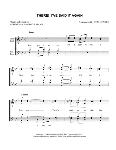 There! I've Said It Again (arr. Tom Gentry)