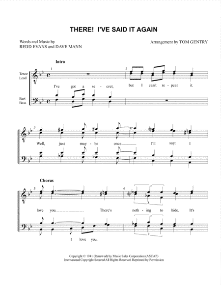 There! I've Said It Again (arr. Tom Gentry)