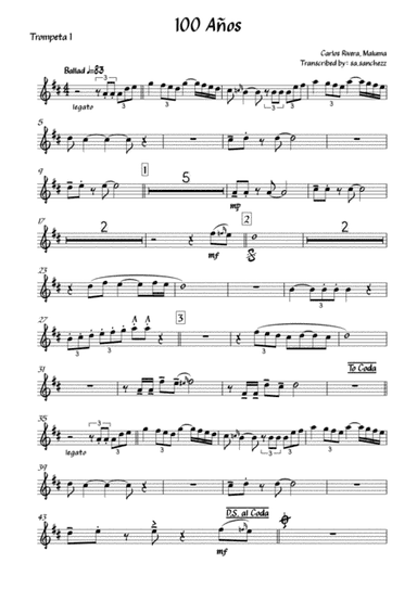 100 Años (arr. salvador aguayo sanchez)